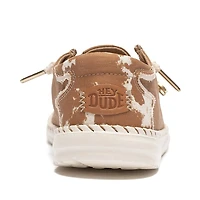 Womens HEYDUDE Wendy Canvas Western Slip-On Casual Shoe - Tobacco