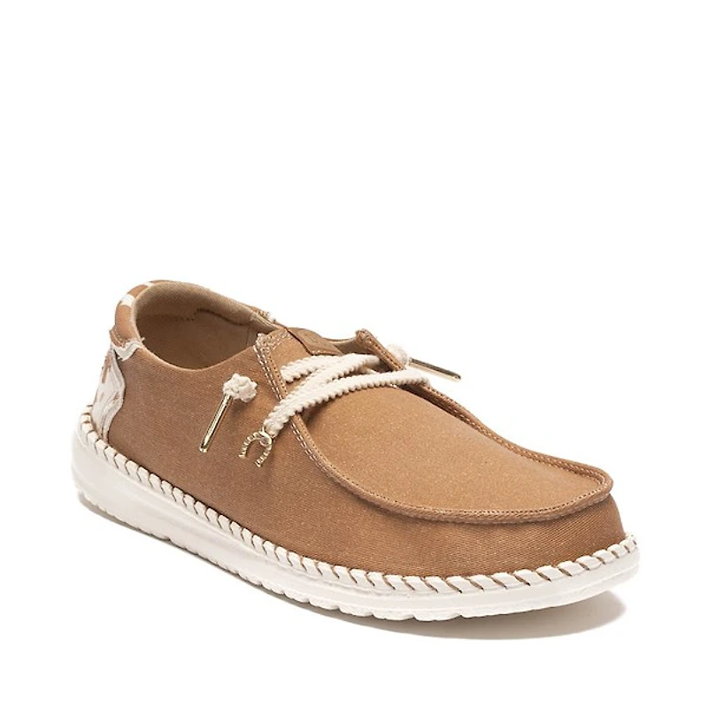 Womens HEYDUDE Wendy Canvas Western Slip-On Casual Shoe - Tobacco