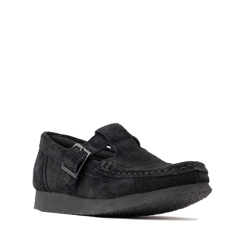 Clarks Wallabee Evo T-Bar Mocassin - Little Kid Black