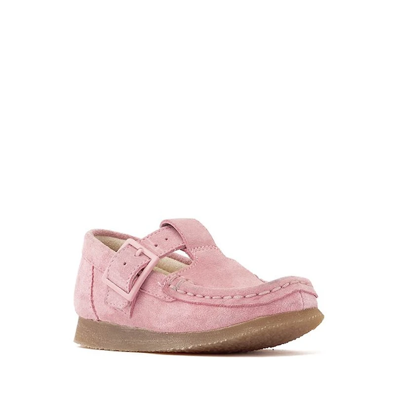 Clarks Wallabee Evo T-Bar Mocassin - Toddler Dusty Pink