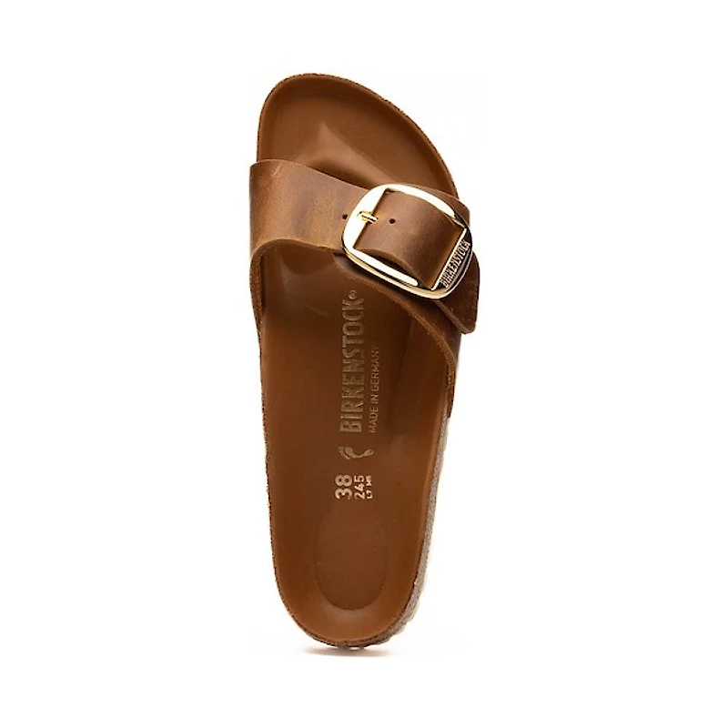 Womens Birkenstock Madrid Big Buckle Slide Sandal - Cognac