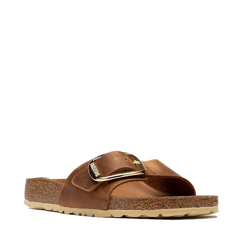 Womens Birkenstock Madrid Big Buckle Slide Sandal - Cognac