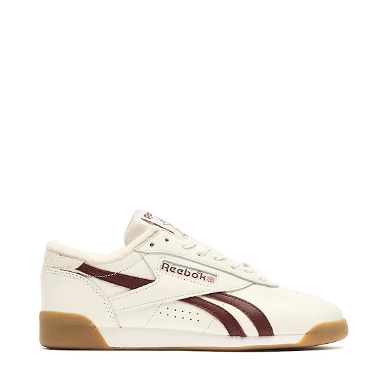 Womens Reebok Freestyle Lo Athletic Shoe - White / Burgundy Gum
