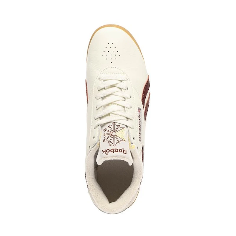 Womens Reebok Freestyle Lo Athletic Shoe - White / Burgundy Gum