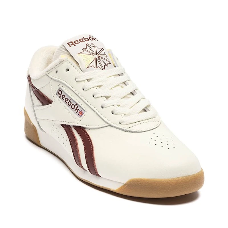 Womens Reebok Freestyle Lo Athletic Shoe - White / Burgundy Gum