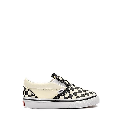 Vans Classic Slip-On Checkerboard Skate Shoe - Baby / Toddler Black Off White