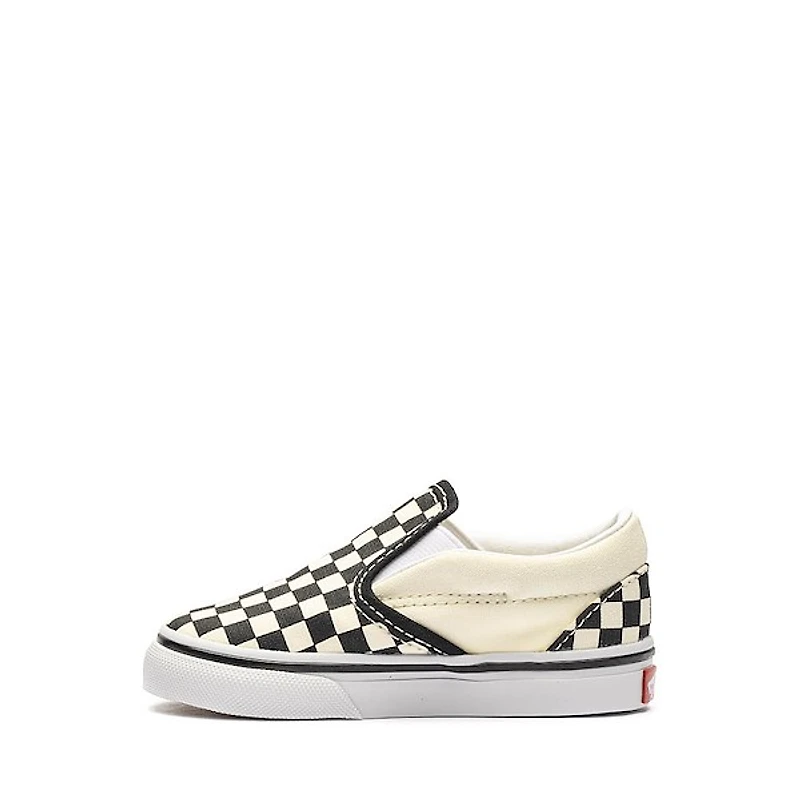 Vans Classic Slip-On Checkerboard Skate Shoe - Baby / Toddler Black Off White