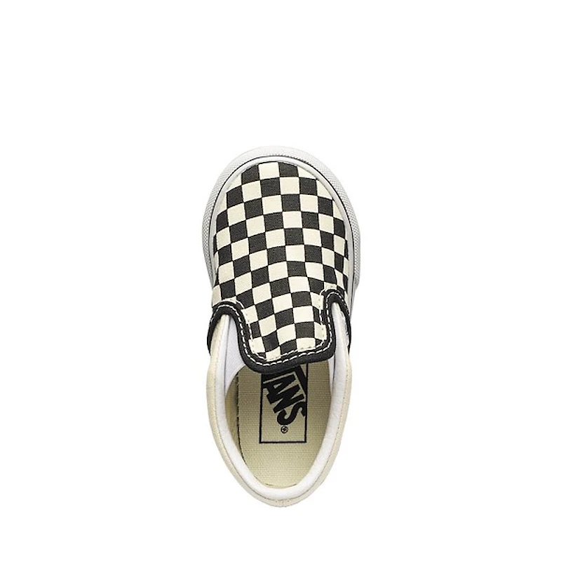 Vans Classic Slip-On Checkerboard Skate Shoe - Baby / Toddler Black Off White