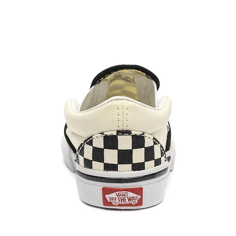 Vans Classic Slip-On Checkerboard Skate Shoe - Baby / Toddler Black Off White
