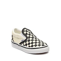 Vans Classic Slip-On Checkerboard Skate Shoe - Baby / Toddler Black Off White
