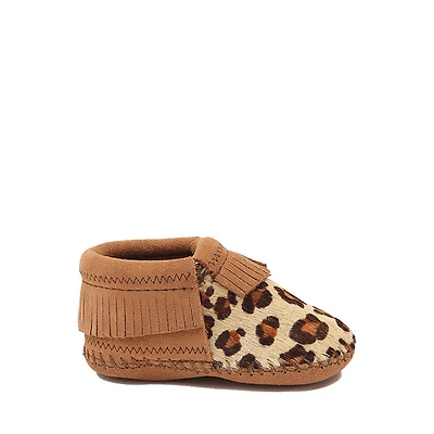 Minnetonka Riley Leopard Bootie - Baby / Toddler Tan