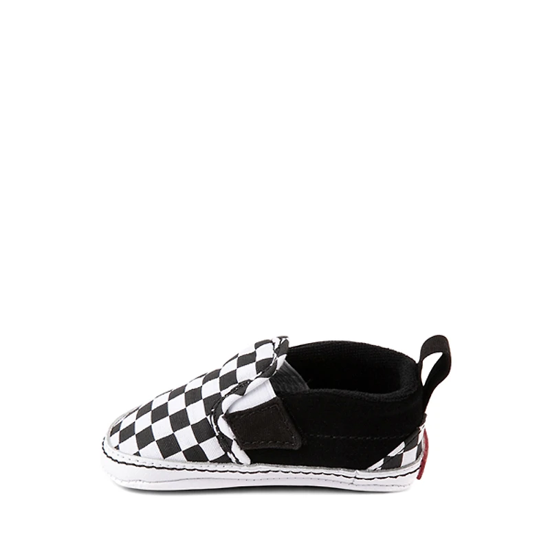 Vans Slip-On V Checkerboard Crib Shoe - Baby Black / White