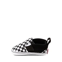 Vans Slip-On V Checkerboard Crib Shoe - Baby Black / White