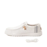 Mens HEYDUDE Wally Break Stitch Casual Shoe - Natural White