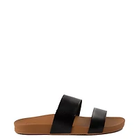 Womens Reef Cushion Vista Slide Sandal - Black / Natural