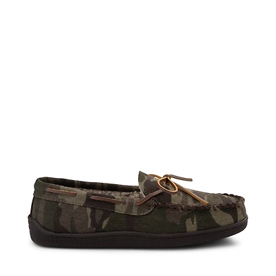 Mens Minnetonka Pile Lined Hardsole Slipper - Camo