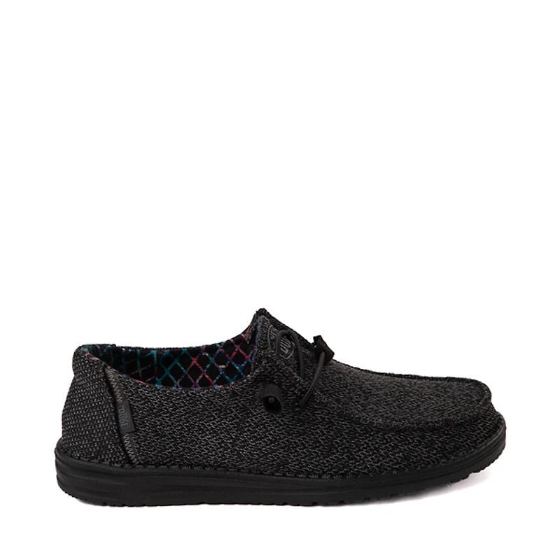 Womens HEYDUDE Wendy Sox Slip-On Casual Shoe - Black
