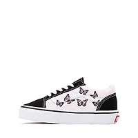 Vans Old Skool Checkerboard Skate Shoe - Little Kid Black / White Butterflies