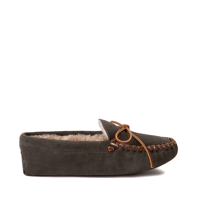 Mens Minnetonka Pile Lined Softsole Slipper - Gray