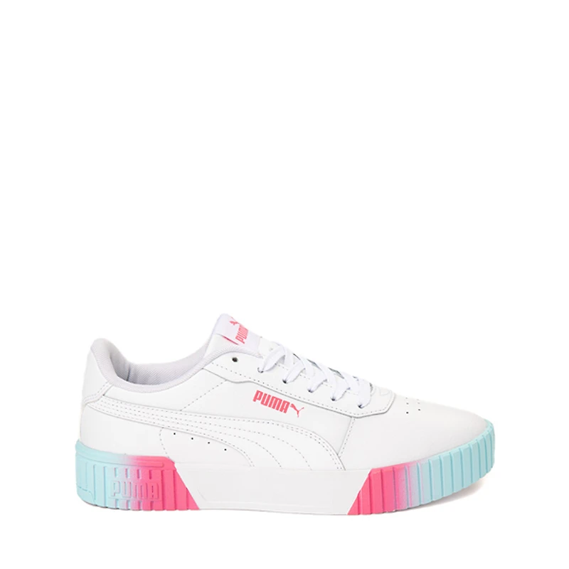 PUMA Carina 2.0 Fade Athletic Shoe - Big Kid White / Sunset Pink