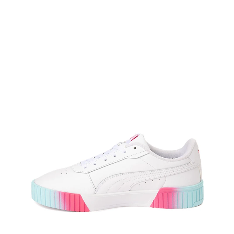 PUMA Carina 2.0 Fade Athletic Shoe - Big Kid White / Sunset Pink