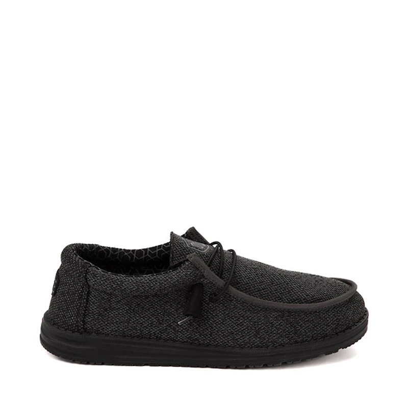 Mens HEYDUDE Wally Sox Micro Casual Shoe - Total Black