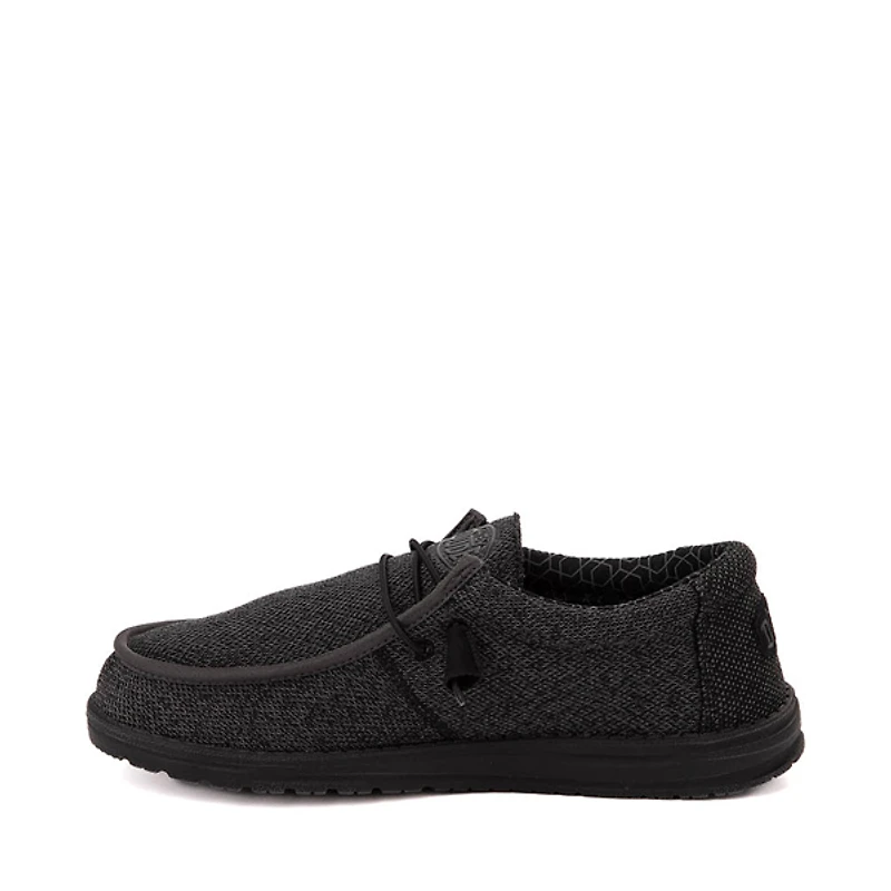 Mens HEYDUDE Wally Sox Micro Casual Shoe - Total Black