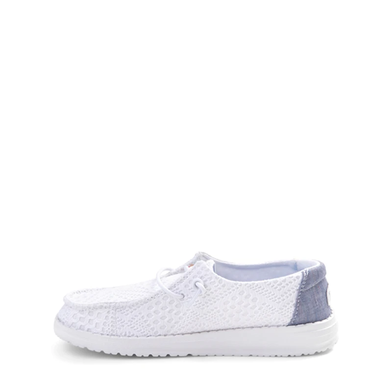 HEYDUDE Wendy Boho Crochet Slip-On Casual Shoe - Little Kid / Big White