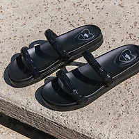 Womens Rocket Dog Sparkle Slide Sandal - Black