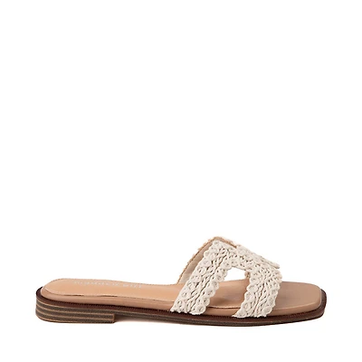 Womens Madden Girl Harmony Crochet H-Strap Slide Sandal - Natural