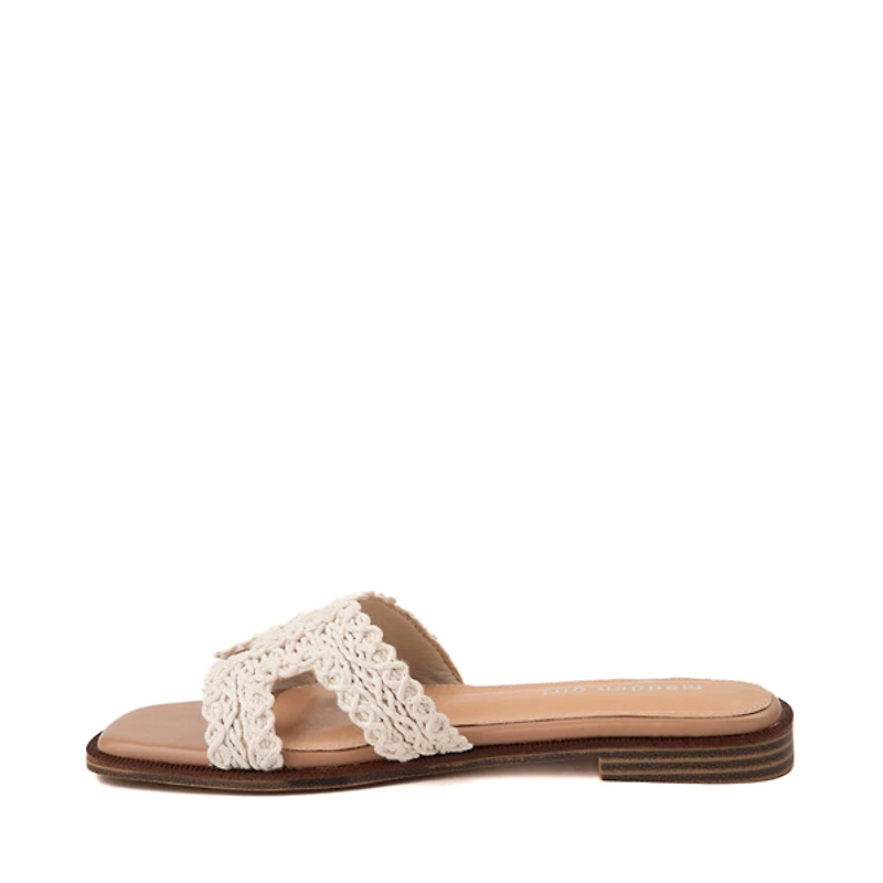 Womens Madden Girl Harmony Crochet H-Strap Slide Sandal - Natural