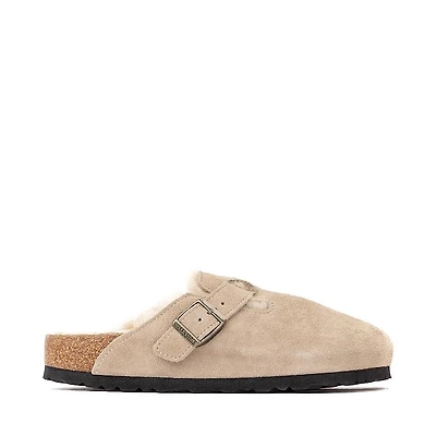 Womens Birkenstock Boston Shearling Clog - Taupe