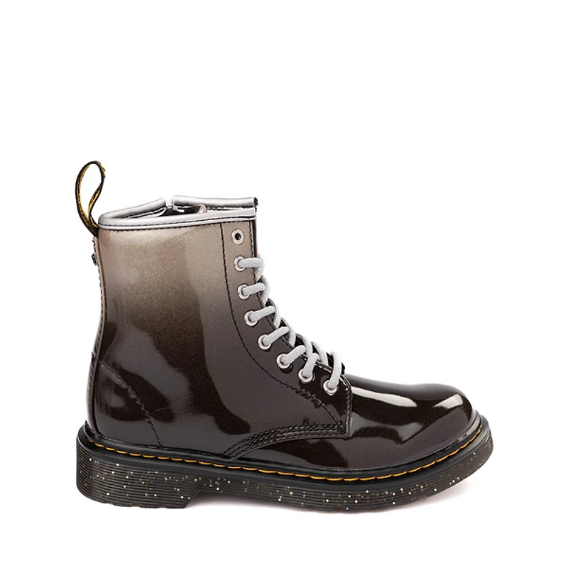 Dr. Martens 1460 8-Eye Patent Boot - Little Kid / Big Kid - Black / Silver Gradient