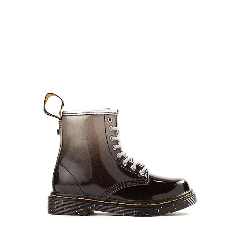 Dr. Martens 1460 8-Eye Patent Boot - Toddler - Black / Silver Gradient