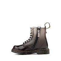 Dr. Martens 1460 8-Eye Patent Boot - Toddler - Black / Silver Gradient