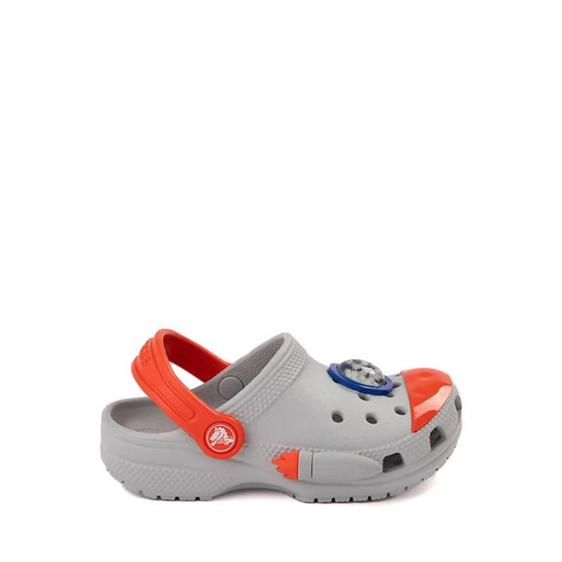 Crocs Classic Rocket Ship Clog - Baby / Toddler Gray Mirage Orange