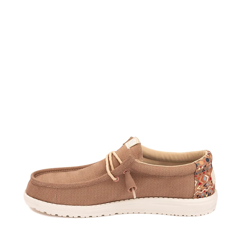 Mens HEYDUDE Wally Boho Slip-On Casual Shoe - Brown
