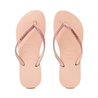 Womens Havaianas Slim Glitter II Flip-Flop - Ballet Rose / Golden Blush