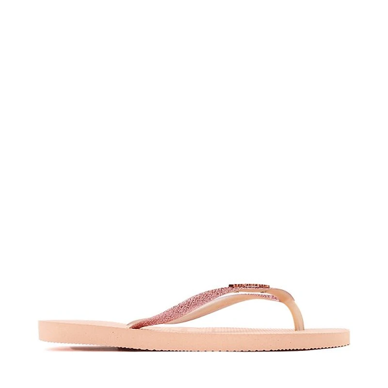 Womens Havaianas Slim Glitter II Flip-Flop - Ballet Rose / Golden Blush