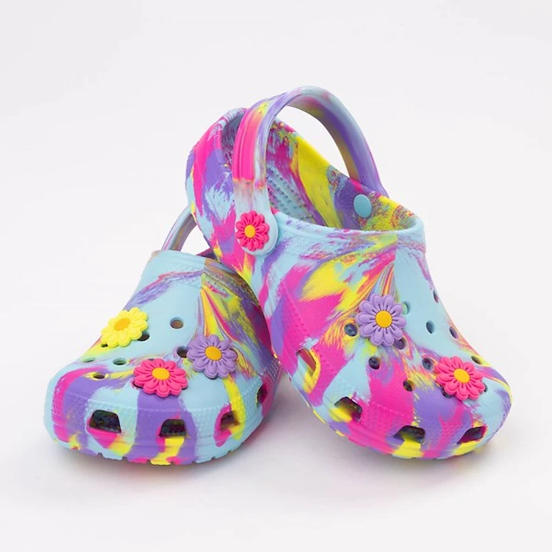 Crocs Classic Flower Power Clog - Little Kid / Big Arctic Multicolor