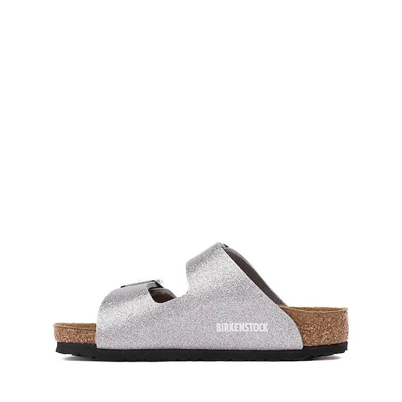 Birkenstock Arizona Slide Sandal - Little Kid / Big Sparkling Light Silver