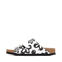 Womens Birkenstock Arizona Bloom Slide Sandal - Black / White