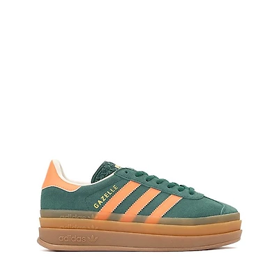 adidas Gazelle Bold Athletic Shoe - Big Kid Collegiate Green / Signal Coral Cream White