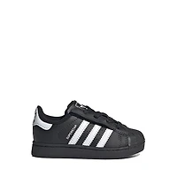 adidas Superstar II Comfort Closure Elastic Lace Athletic Shoe - Baby / Toddler Core Black White