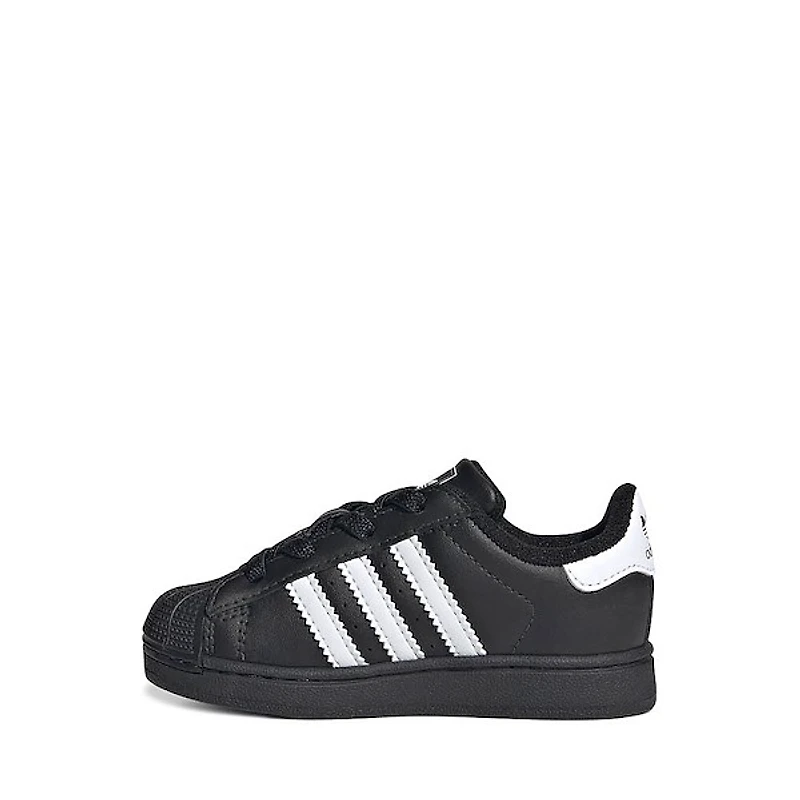 adidas Superstar II Comfort Closure Elastic Lace Athletic Shoe - Baby / Toddler Core Black White