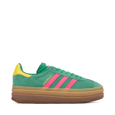 Womens adidas Gazelle Bold Athletic Shoe - Court Green / Lucid Pink Pure Sulfur