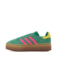Womens adidas Gazelle Bold Athletic Shoe - Court Green / Lucid Pink Pure Sulfur