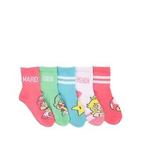 Super Mario Bros. Princess Peach Crew Socks 5 Pack - Toddler - Multicolor