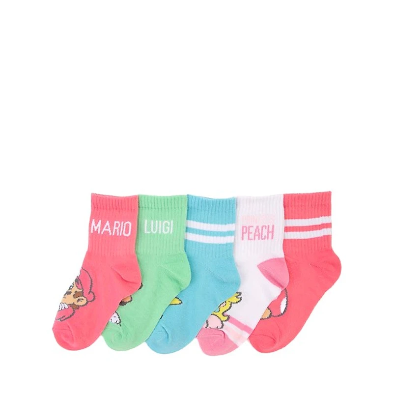 Super Mario Bros. Princess Peach Crew Socks 5 Pack - Toddler - Multicolor