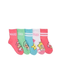 Super Mario Bros. Princess Peach Crew Socks 5 Pack - Little Kid - Multicolor